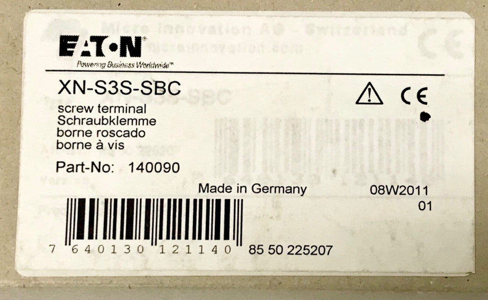  EATON MOELLER XN S3S SBC Screw Terminal Block 140090 XION