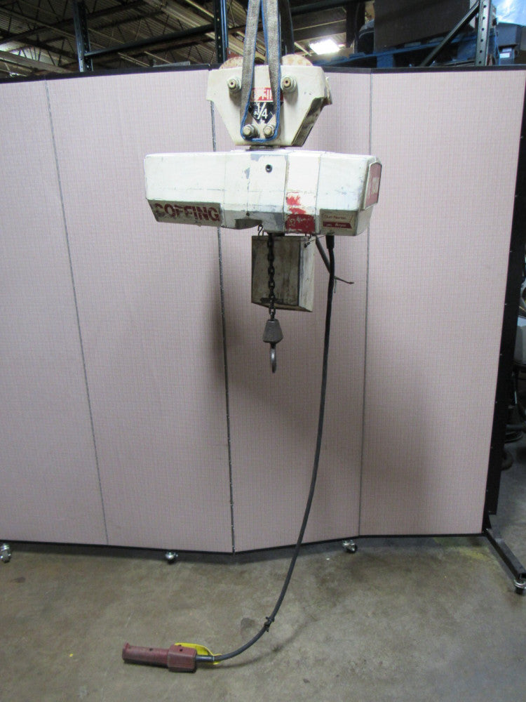 COFFING ELECTRIC CHAIN HOIST EC-0516-3 1/4 T TON 460V 3PH 94"DROP W/ TROLLEY