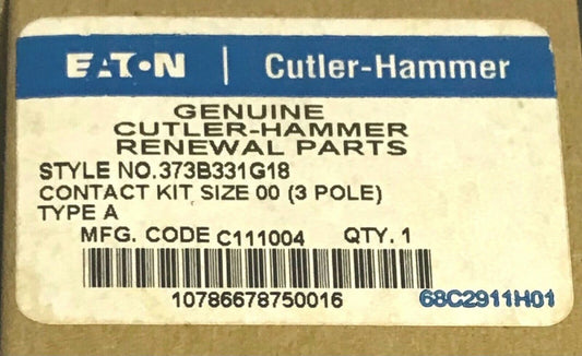 EATON CUTLER HAMMER A200 Size 00 3 Pole Contact Kit 3733B331G18
