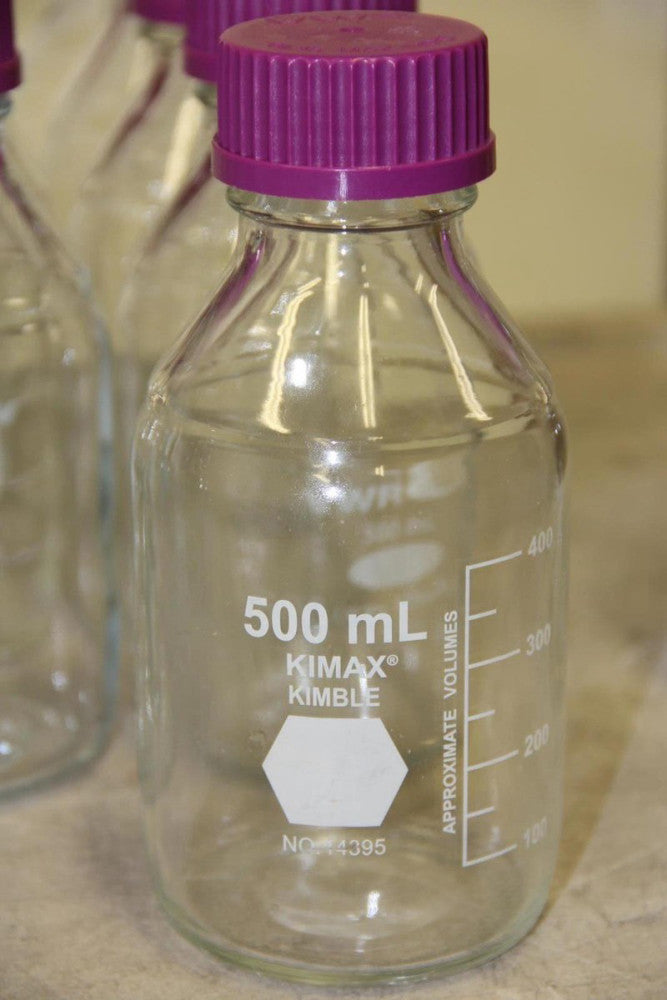 Lot of 30 VARIOUS BRANDS 500ML STORAGE BOTTLES VWR Pyrex Kimax Fisherbrand