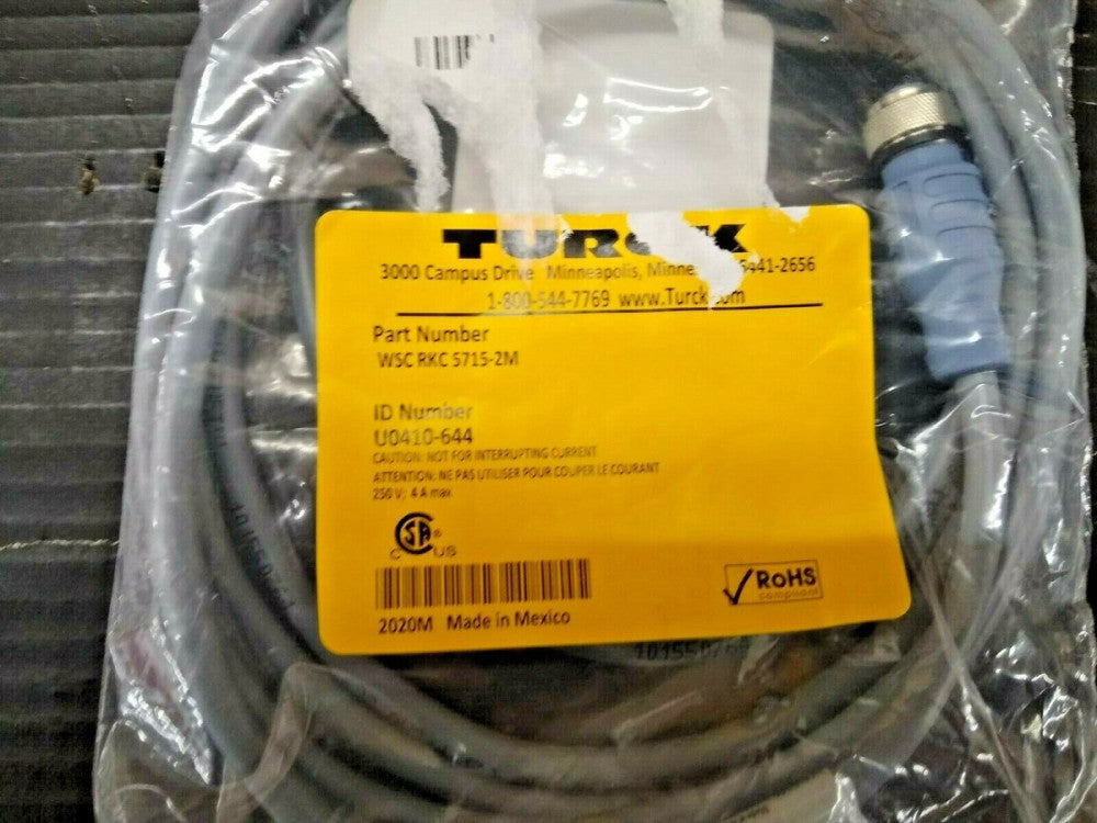 New, Turck, WSC RKC 5715-2M,  Cordset, Alt P/N: U0410-644