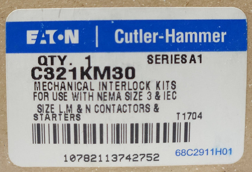 EATON CUTLER HAMMER C321KM30 Size 3 Size L M & N IEC Mechanical Interlock for St