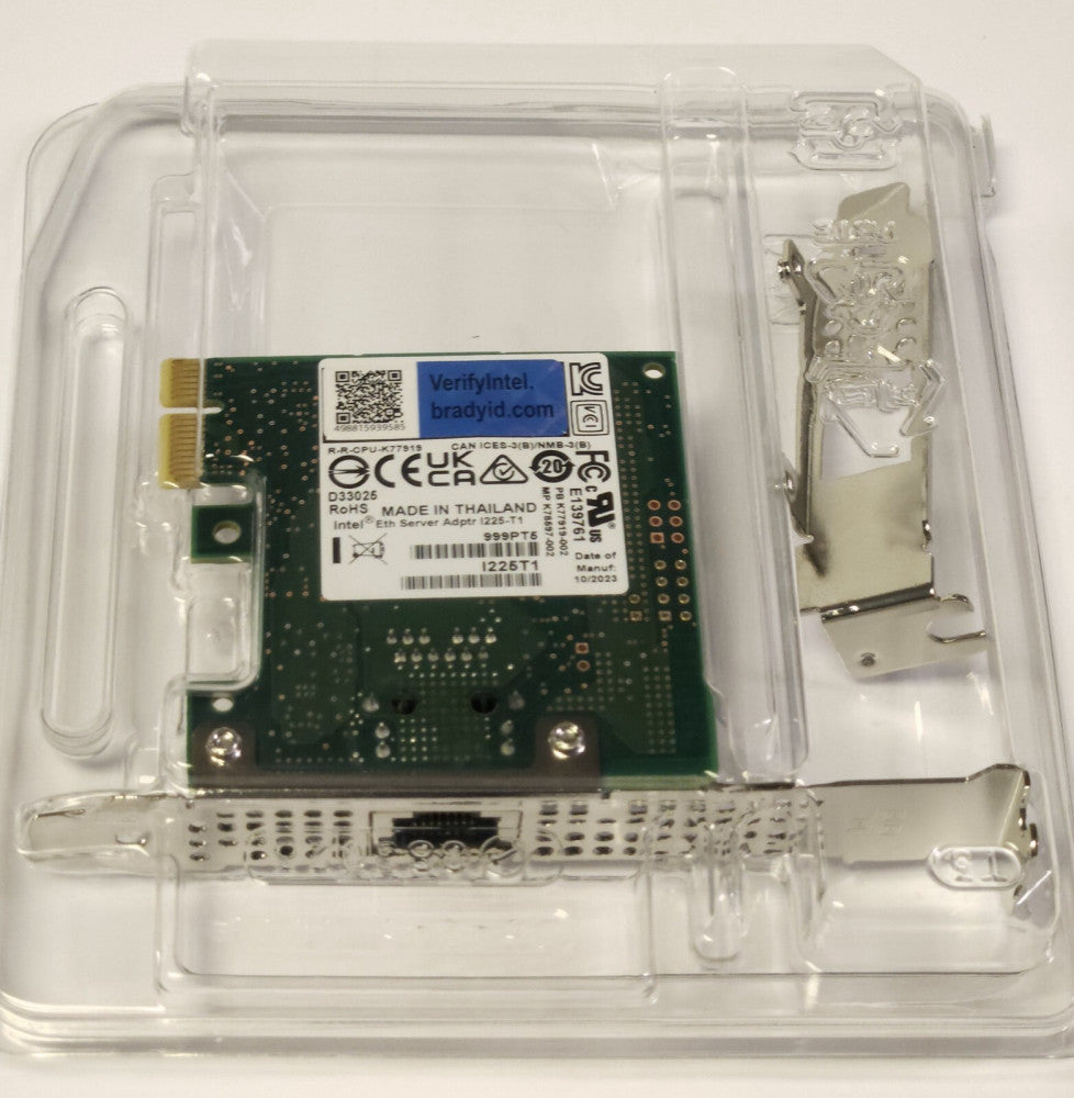 INTEL I225 T1 Single Pack 2.5 Gbe Single Port Copper RTL K92378 001 Ethernet