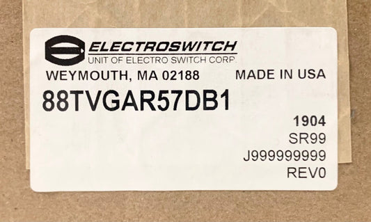ELECTROSWITCH 88TVGAR57DB1 Circuit Breaker Control Switch 1904 SR99 J999999999 