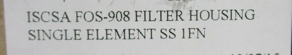 New - Shelco - FOS-908 - FOS-908, 30" 304 Stainless Steel Filter Housing