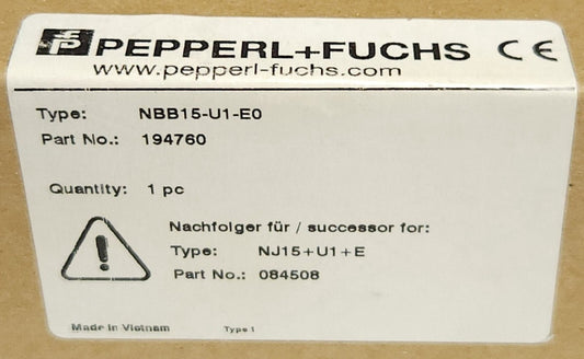 PEPPERL + FUCHS 194760 BNN15-U1-E0 Proximity Sensor 10-30 VDC 200mA