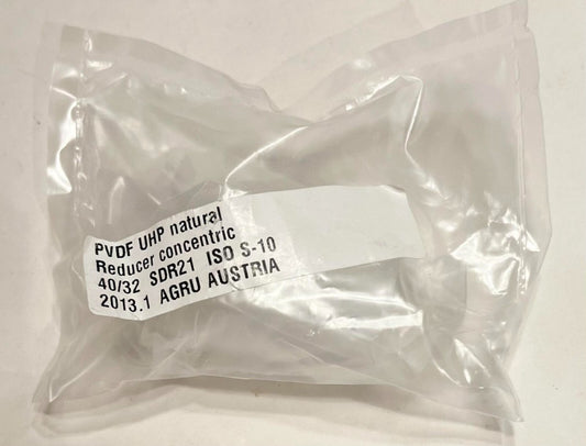 AGRU PVDF UHP Natural Reducer Concentric 40/32 SDR21 ISO S 10 2013.1