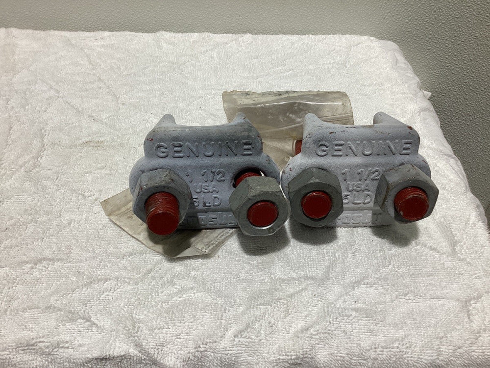 Genuine Crosby 1-1/2” Wire Rope Cable Clamp. Lot of 2. (G-450 Red-U-Bolt)