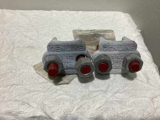 Genuine Crosby 1-1/2” Wire Rope Cable Clamp. Lot of 2. (G-450 Red-U-Bolt)