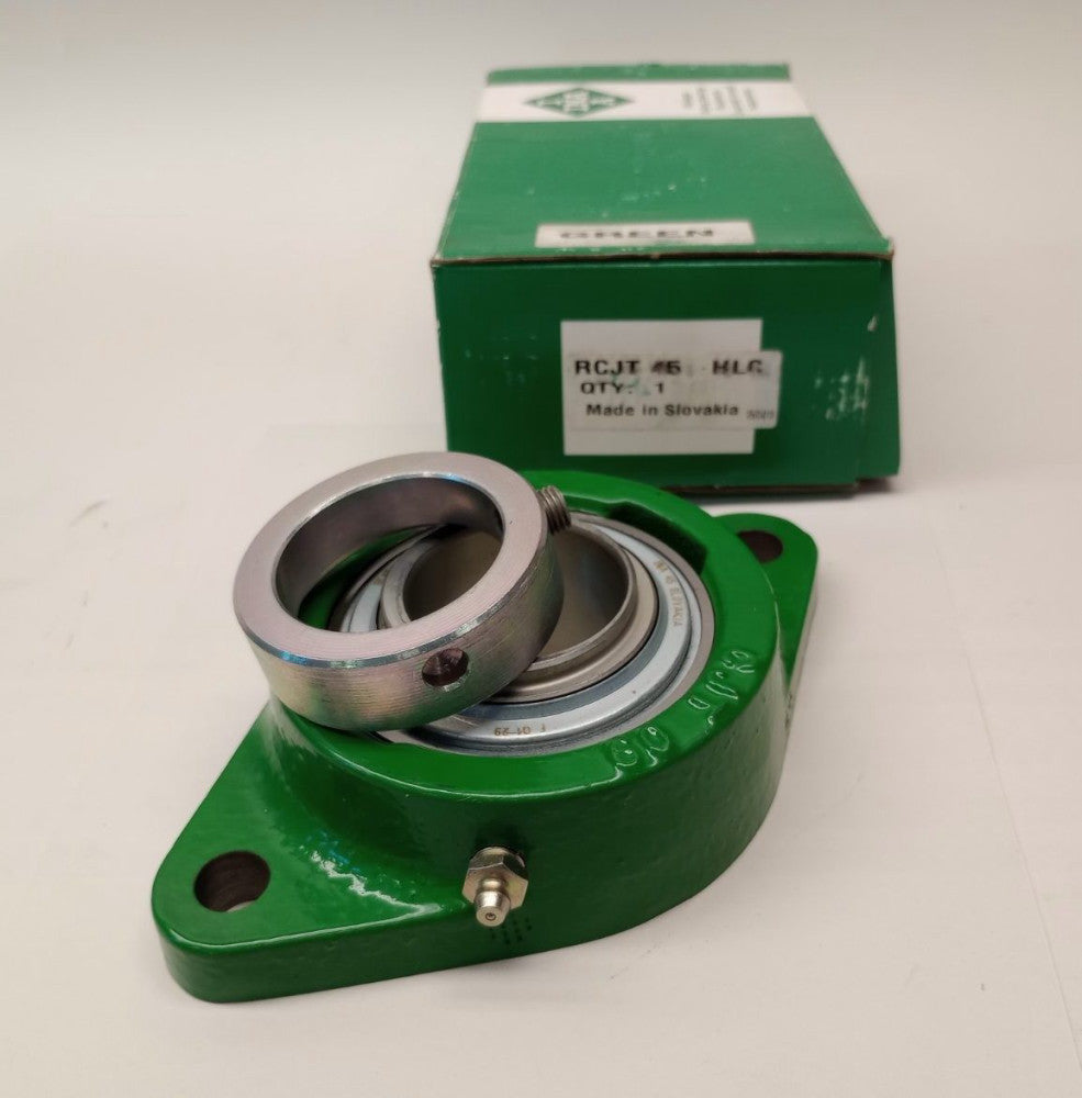 INA RCJT45 Flange Ball Bearing 2-bolt Green 45mm-bore Eccentric Collar Locking