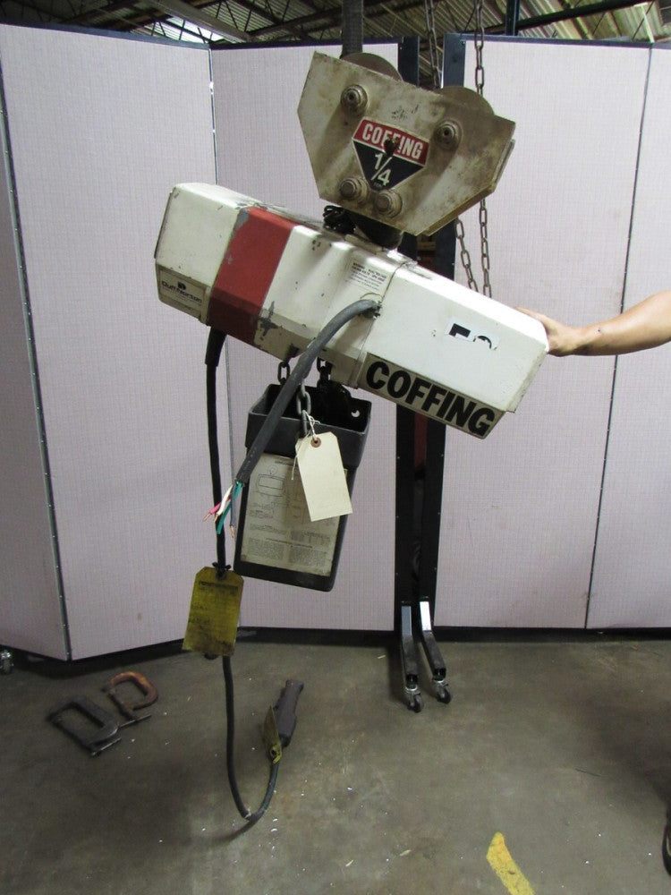 COFFING ELECTRIC CHAIN HOIST EC-0516-3 1/4 T TON 230/460V 3PH 83"DROP W/ TROLLEY