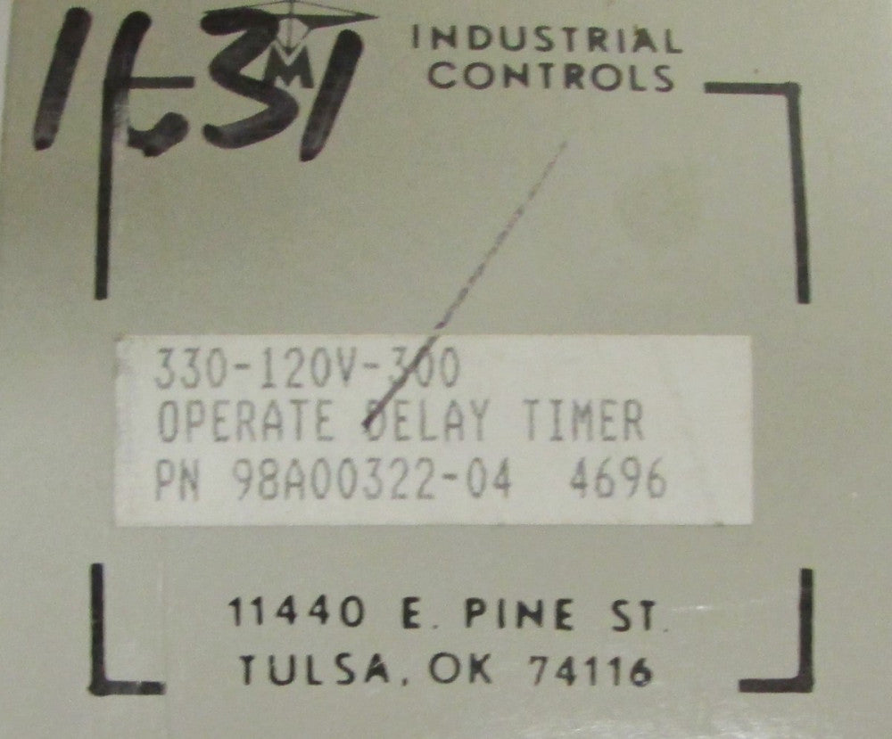 TIME MARK SIGNAL LINE 330 120 V 300 S Operate Delay Timer 98A00322 04 