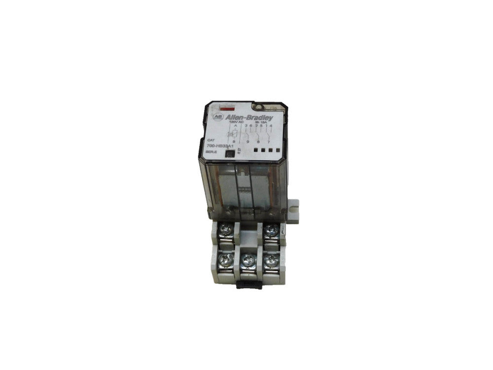 Allen Bradley 700-HB33A1 Ser E Relay W/ Base 700-HN154 Ser A