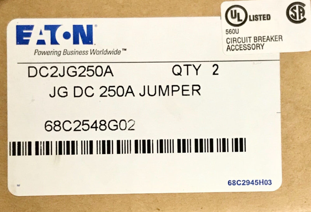 EATON CUTLER HAMMER DC2JG250A JG DC 250 AMP Jumper Kit 68C2548G02