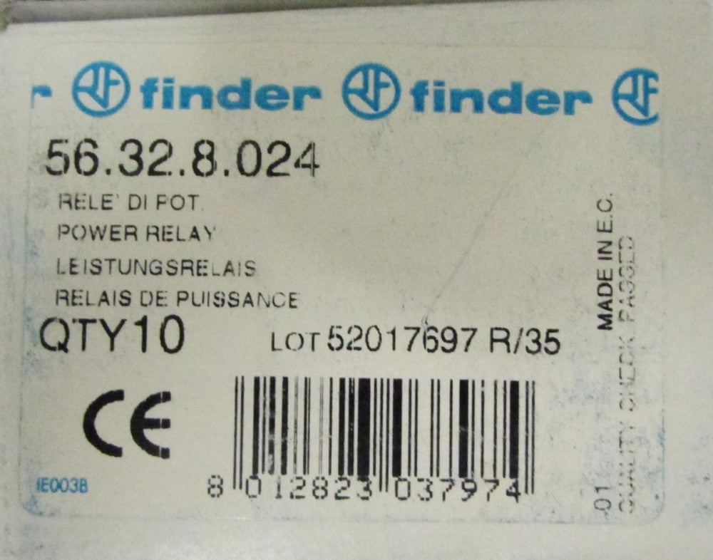 FINDER 56.32.8.024 12 Amp 24 VAC Relay 56 32 8 024 *PRICE PER EACH* 