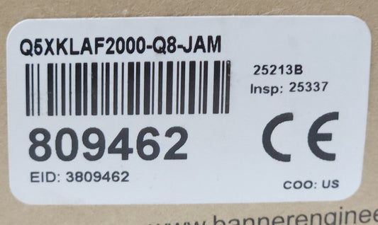 BANNER Q5XKLAF2000 Q8 JAM Dual Discrete Laser Distance Measuring Module Sensor