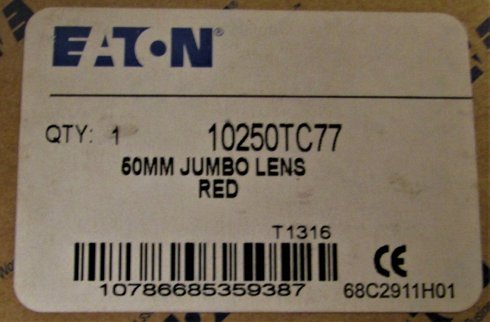 EATON CUTLER HAMMER 10250TC77 50mm Red Jumbo Mushroom Head Operator Lens Cap 