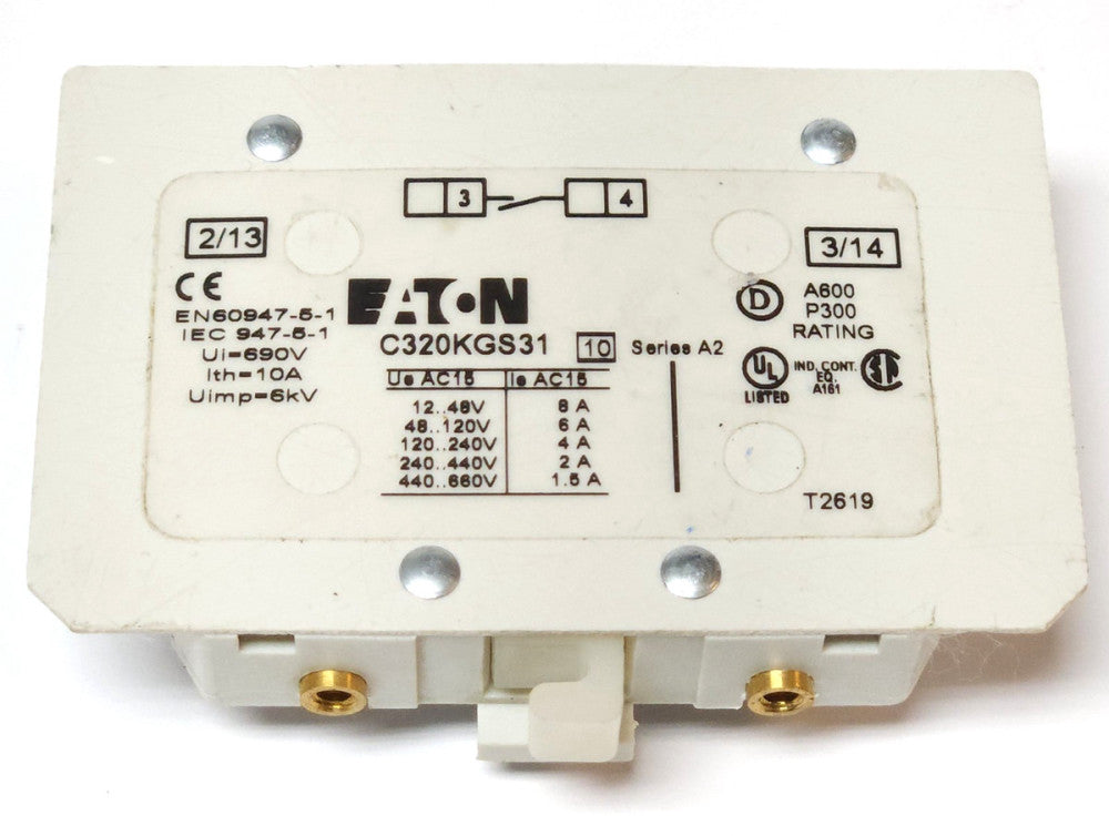 EATON CUTLER HAMMER C320KGS31 Freedom Series 1 NO Auxiliary Contact Base Mount