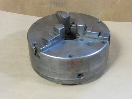 BUCK 3 JAW LATHE CHUCK T-991 5933 9"DIA 2-25/64" ID 2-5/32" THREAD ID - USED