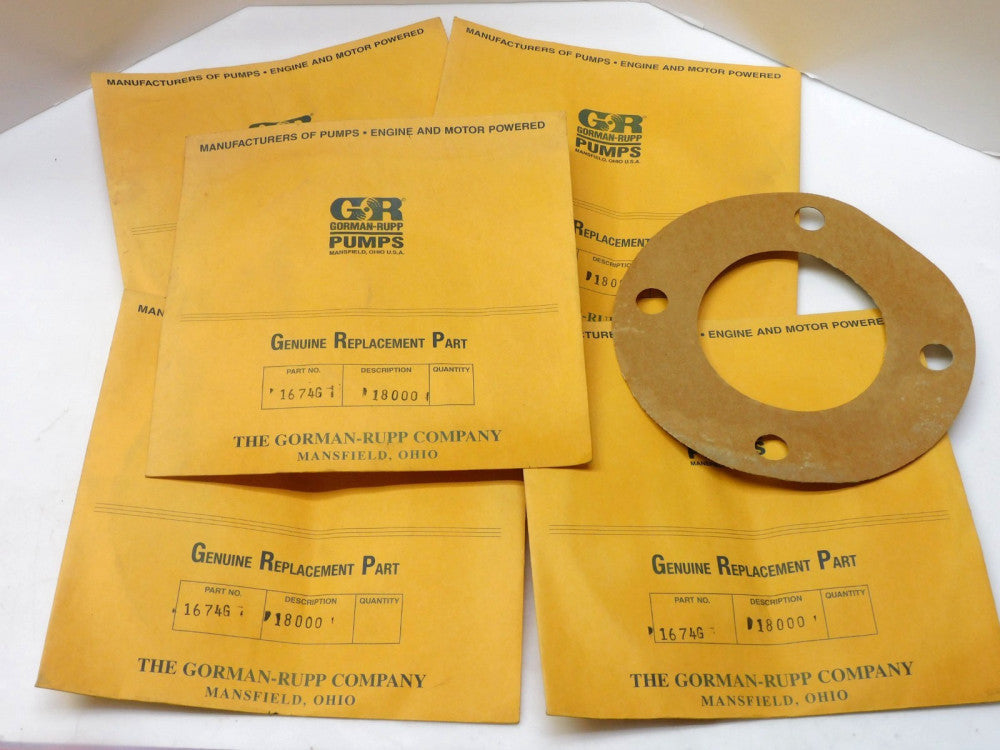 LOT OF 5 GORMAN-RUPP 1674G 18000 GASKET