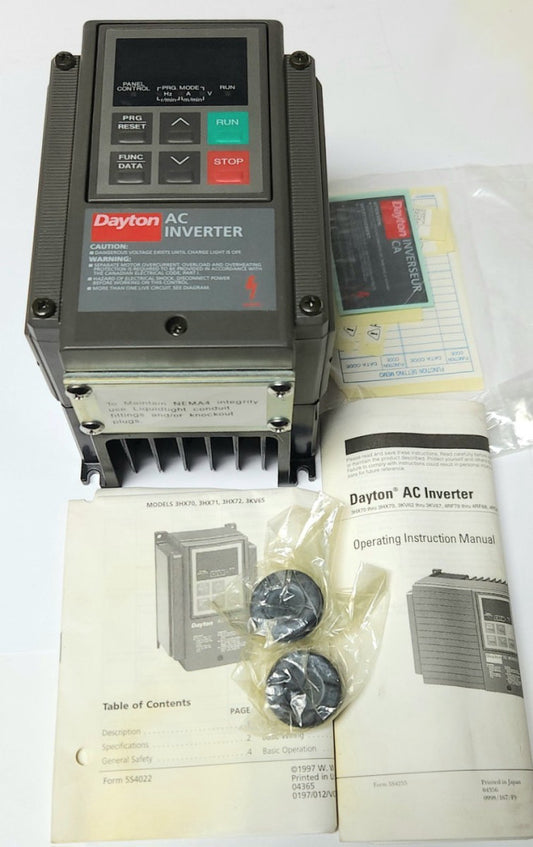 DAYTON 3HX72 AC Drive Inverter 1 HP 200-230 VAC 3 Phase