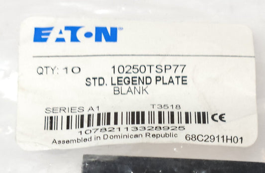 PACK OF 10 EATON CUTLER HAMMER 10250TSP77 Standard Blank Legend Plate