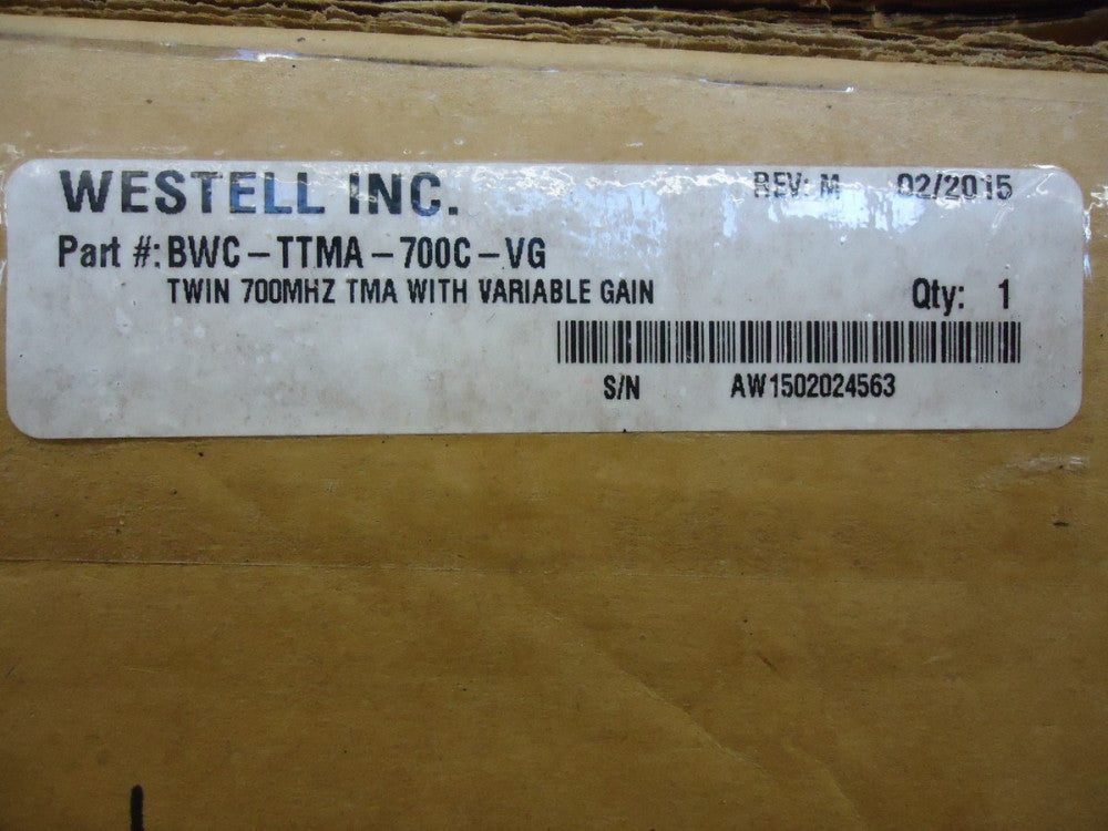 BWC-TTMA-700C-VG WESTELL TWIN VARIABLE GAIN 700 MHZ UPPER-C TMA BRAND NEW!