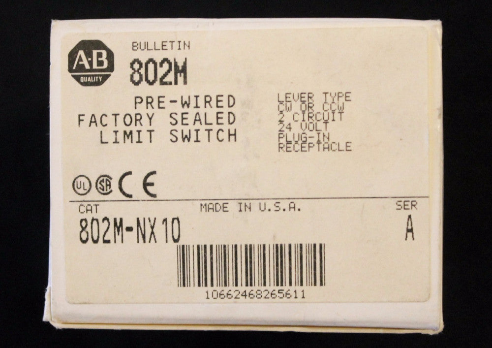ALLEN BRADLEY 2 Circuit 24V Pre Wired Limit Switch 802M NX10