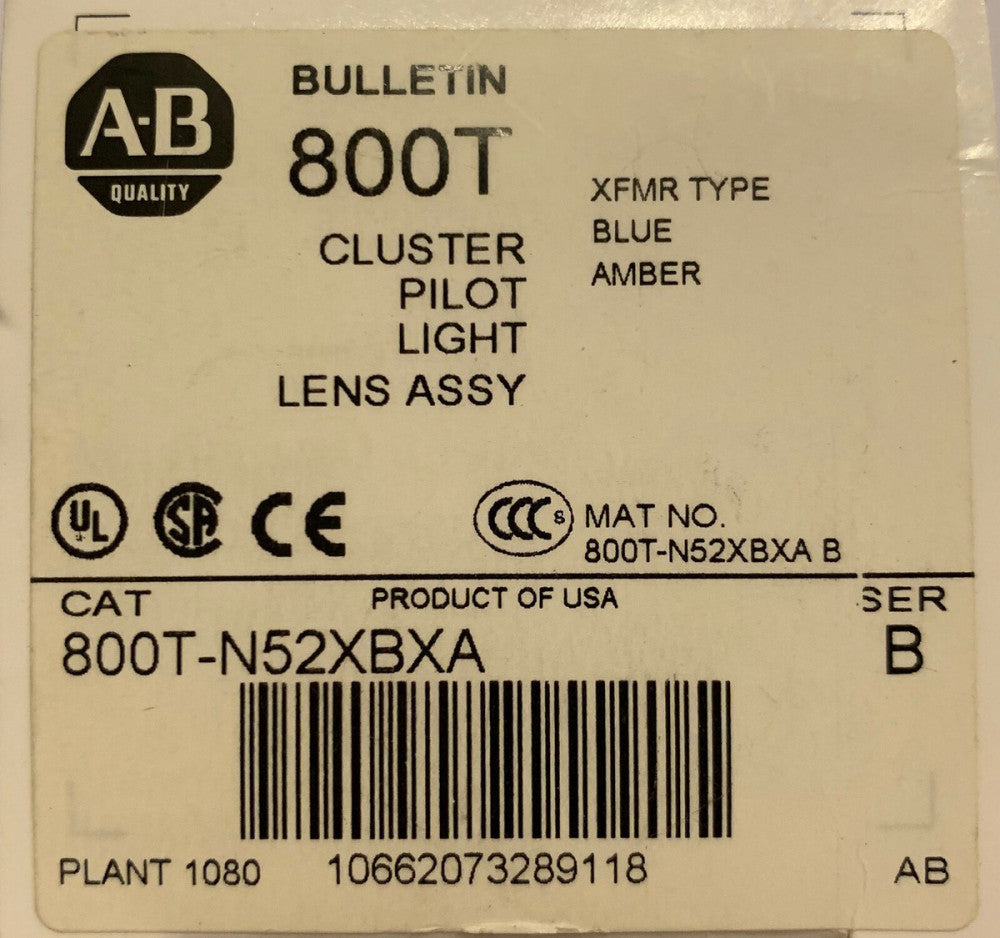 ALLEN BRADLEY 800T N52XBXA Blue Amber Cluster Pilot Light Lens Cap Assembly