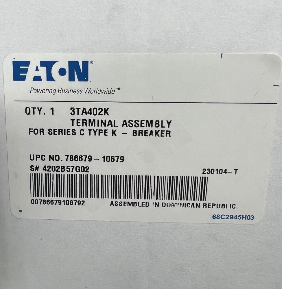 EATON CUTLER HAMMER 3TA402K PDG3X3TA402 K Frame Lug Terminal Kit 500-750 mcm