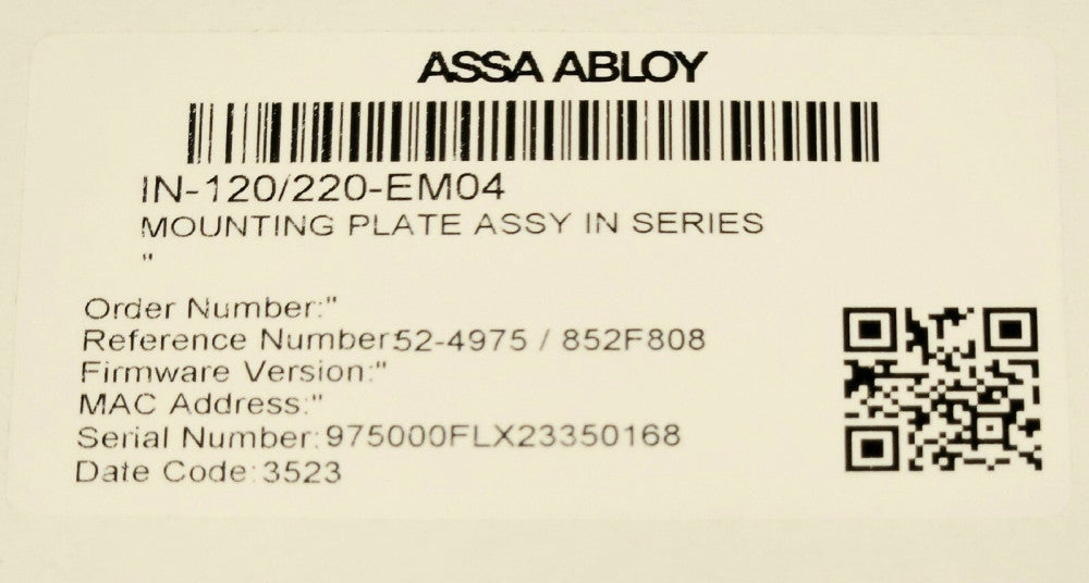 SARGENT ASSA ABLOY IN-120/220-EM04 Electronic DOOR Lock Mounting Plate Assembly