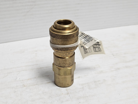 PERFECTING FEMALE BRASS PNEUMATIC AUTOMATIC THREADED COUPLER 4DF4-B 1/2" NPT