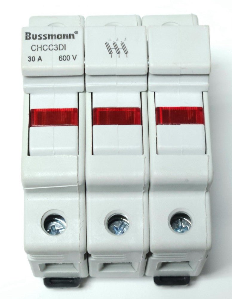 BUSSMANN CHCC3DI 3 Pole 30 AMP 600 VAC Modular Fuse Holder Type CHCC