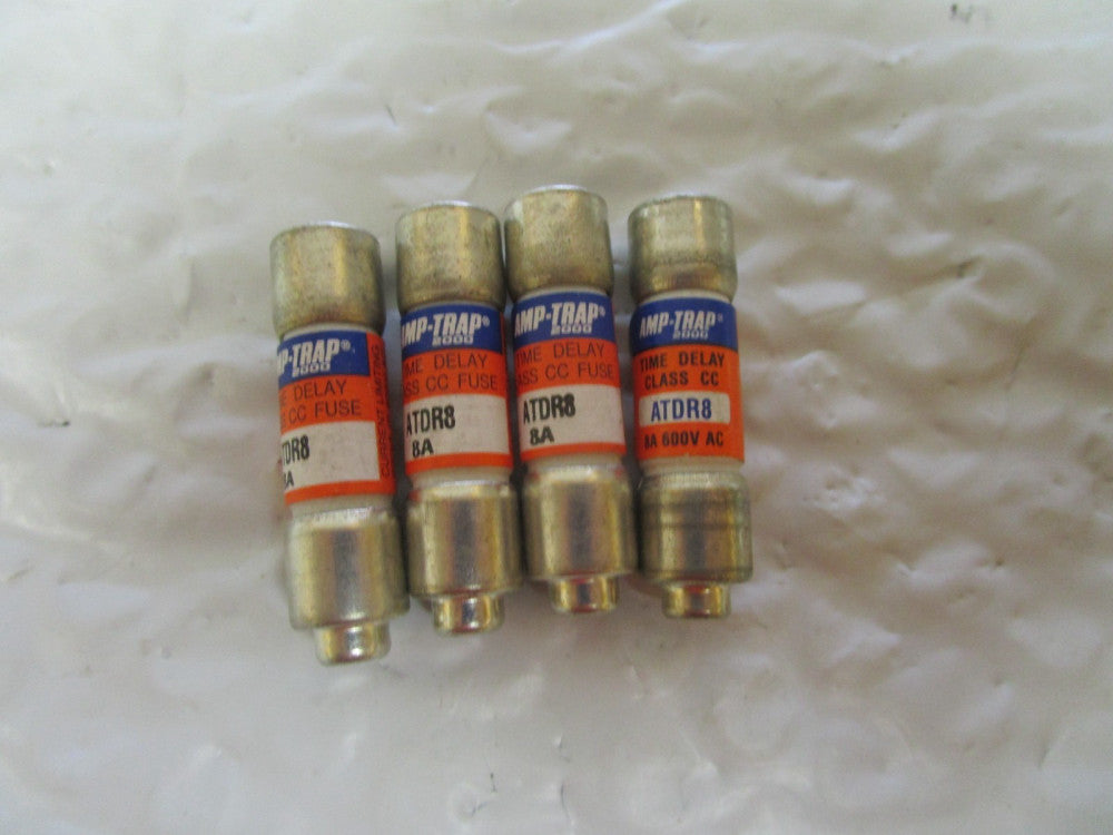 NEW LOT OF 4 FERRAZ SHAWMUT ATDR8 AMP TRAP TIME DELAY FUSE 8A AMP 600Vac