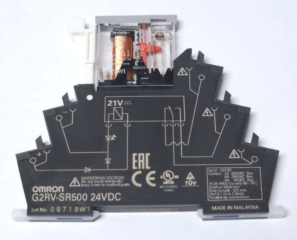 OMRON G2RV SR500 24 VDC G2RV-1-S-G Relay with Socket Base DIN Rail Mountable