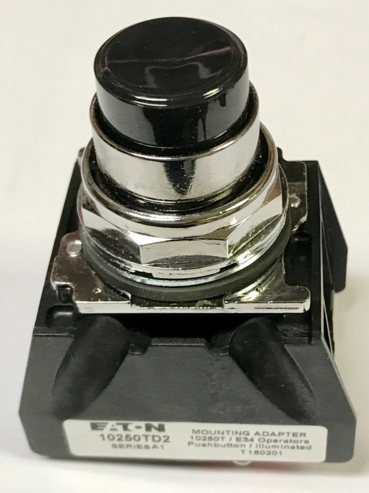 EATON 10250T709B GR1 BLACK Extended Head Pushbutton 2 NO 2 NC 10250TD1 Mounting