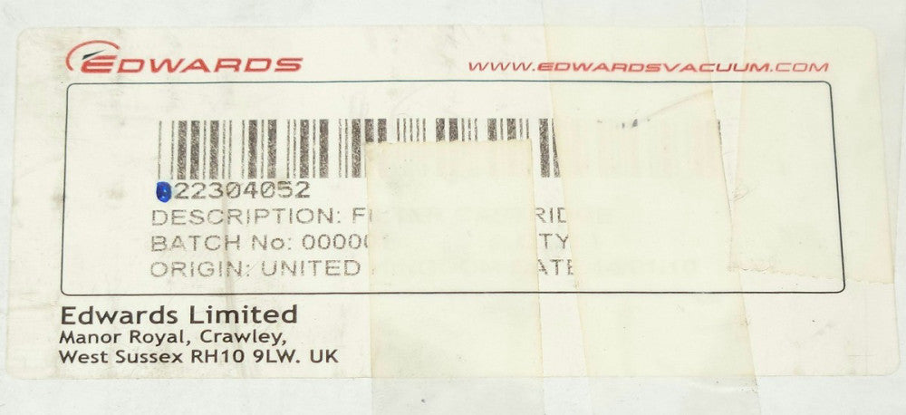 EDWARDS Limited Vacuum 22304052 Filter Cartridge