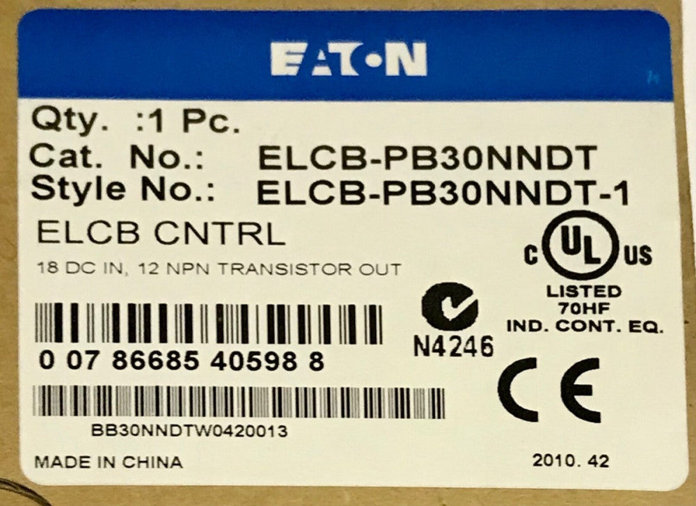 EATON ELCB PB30NNDT 18 DC Input 12 NPN Transistor Out ELCB Controller