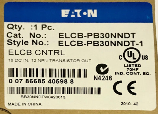 EATON ELCB PB30NNDT 18 DC Input 12 NPN Transistor Out ELCB Controller