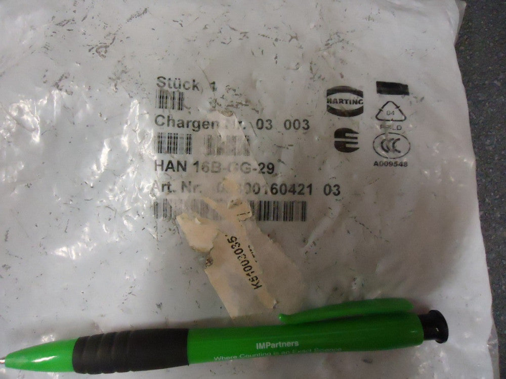 Harting 16B-GG-29 HAN HOOD TOP ENTRY SIZE 16B CONNECTOR. Brand New!