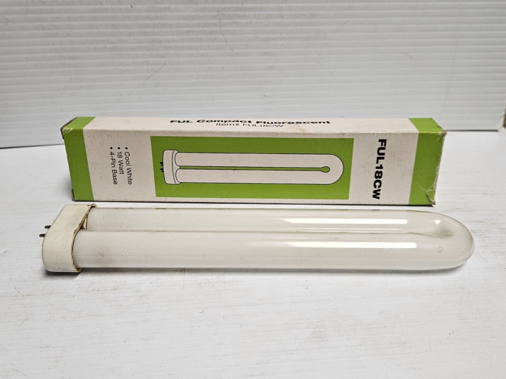 NEW FUL COMPACT FLUORESCENT COOL WHITE LIGHT LAMP BULB FUL18CW 18WATT 4 PIN BASE