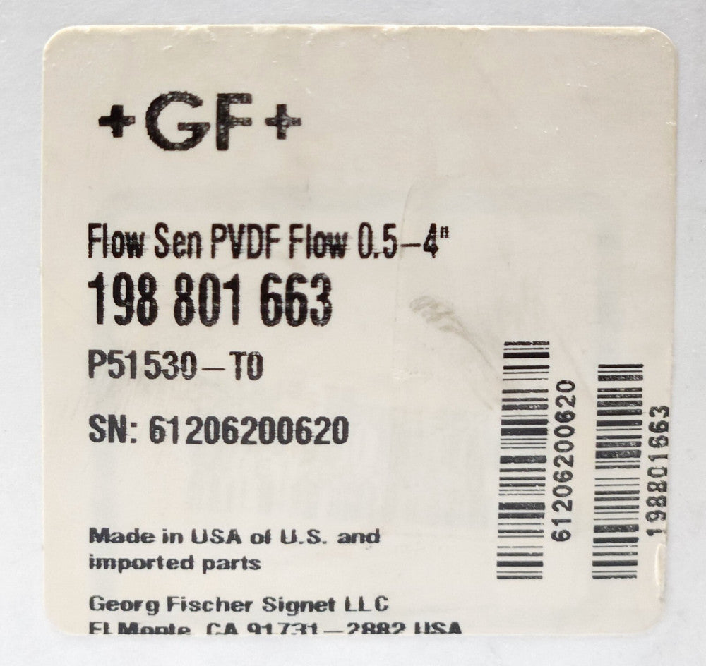 GF GEORG FISCHER 198 901 663 Flow Sensor Switch PVDF FLOW 0.5-4" P51530-T0 P5153