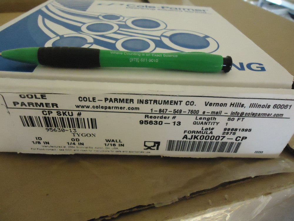 Cole Parmer 95630-13 Ultra Chemical Resistant 1/8 x 1/4" Tubing, 50Ft. Brand New
