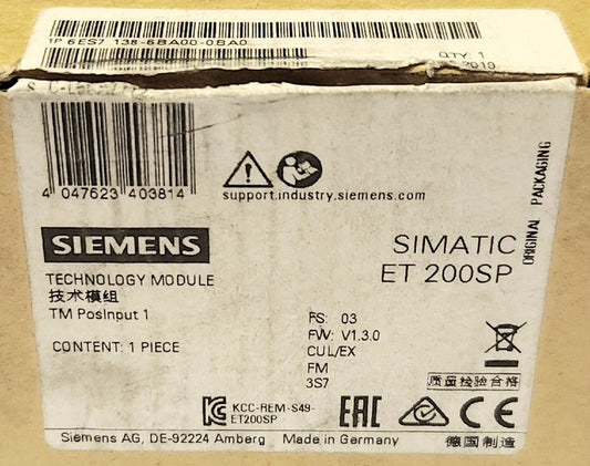 SIEMENS 6ES7 138 6BA00 0BA0 SIMATIC ET 200SP Technology Module