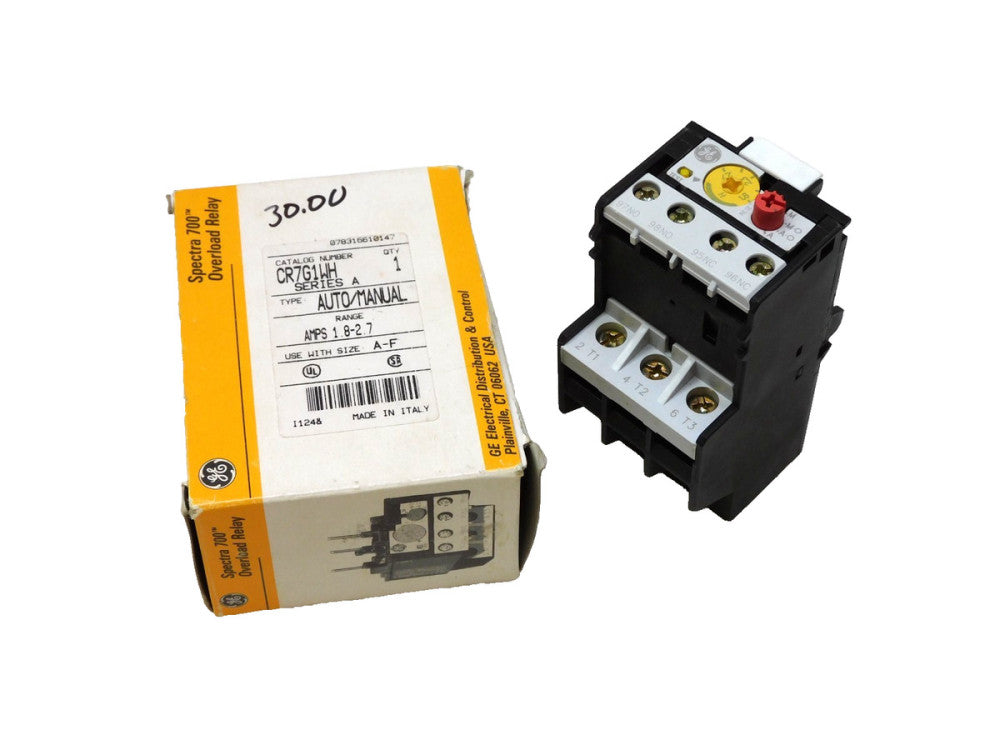 GE CR7G1WH Spectra 700 Overload Relay Ser A 1.8-2.7 Amps
