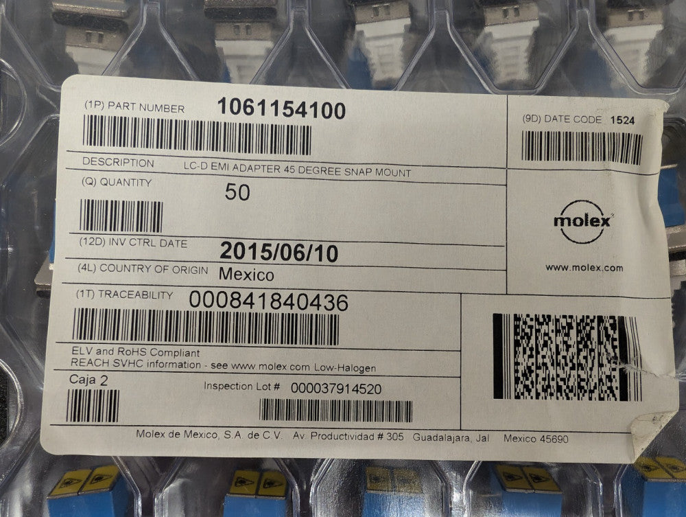 New, Molex, 106115-4100, CONN COUPLER RCPT LC-LC DUPLEX