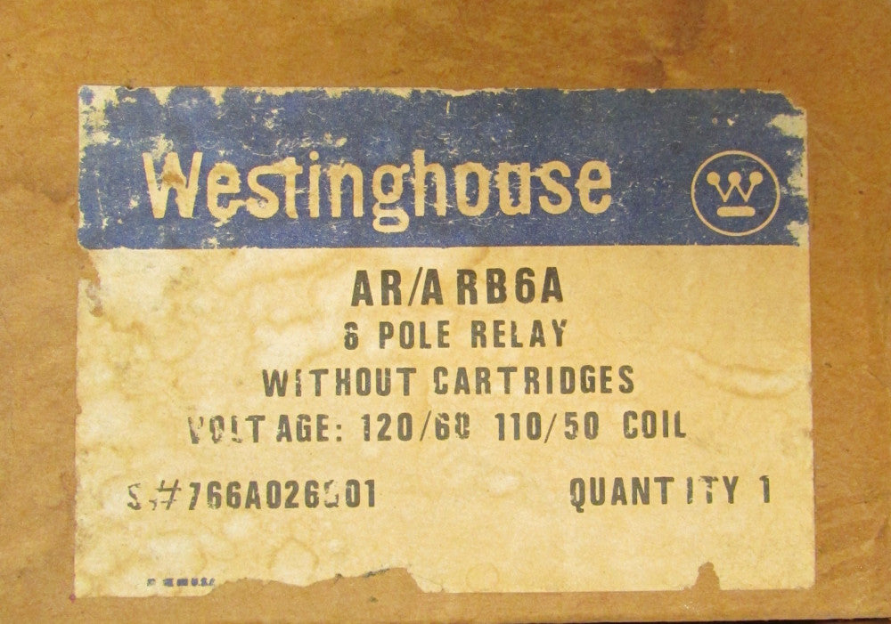 WESTINGHOUSE AR ARB6A AR Control Relay 6 Pole 110/120V 766A026G01