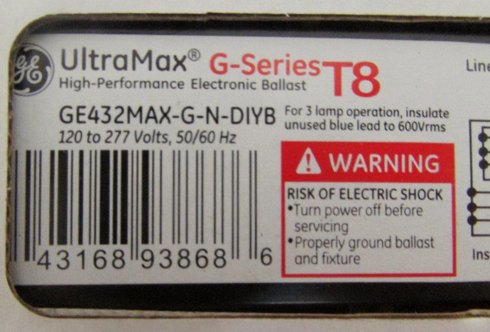 GE GENERAL ELECTRIC GE432MAX G N DIYB 120 277V G Series T8 4N Ballast 93868