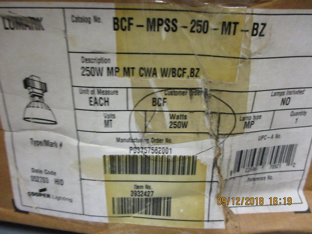 BCF-MPSS-250-MT-BZ Cooper Lighting Pulse Start Metal Halide (CWA) BRAND NEW!