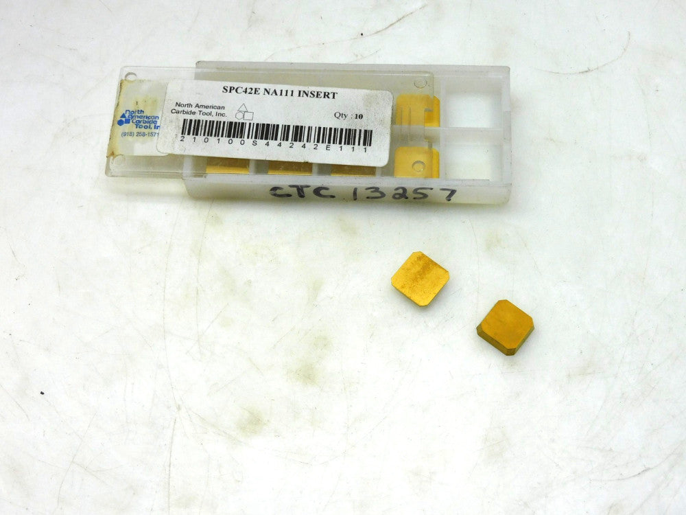 LOT OF 10 NORTH AMERICAN CARBIDE TOOL SPC42E CARBIDE INSERT NA111